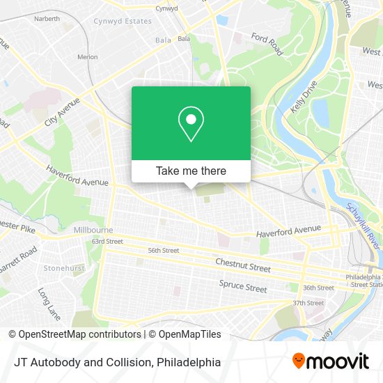 JT Autobody and Collision map