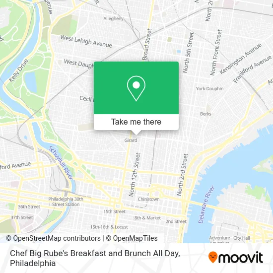 Chef Big Rube's Breakfast and Brunch All Day map