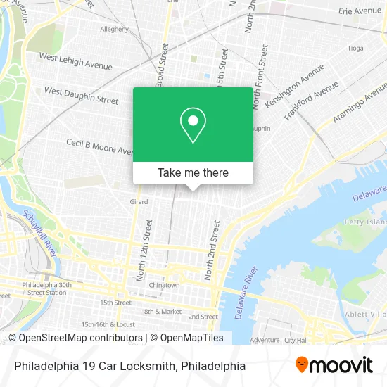Philadelphia 19 Car Locksmith map