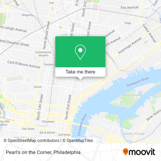 Pearl's on the Corner map