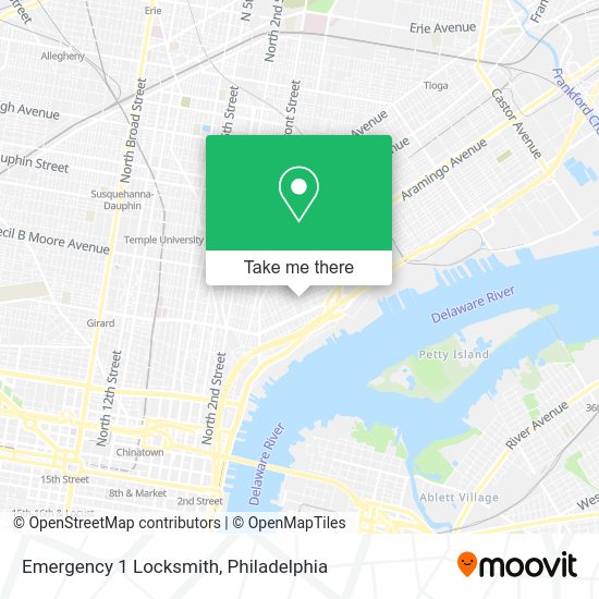 Emergency 1 Locksmith map