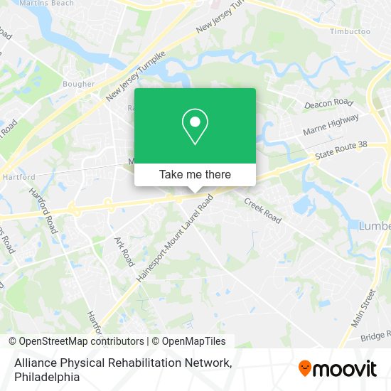 Alliance Physical Rehabilitation Network map