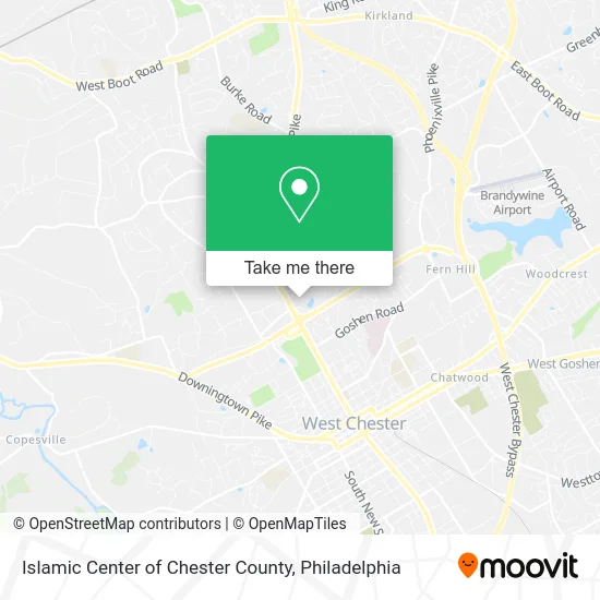 Islamic Center of Chester County map