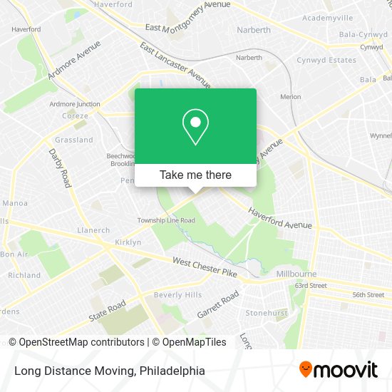 Mapa de Long Distance Moving