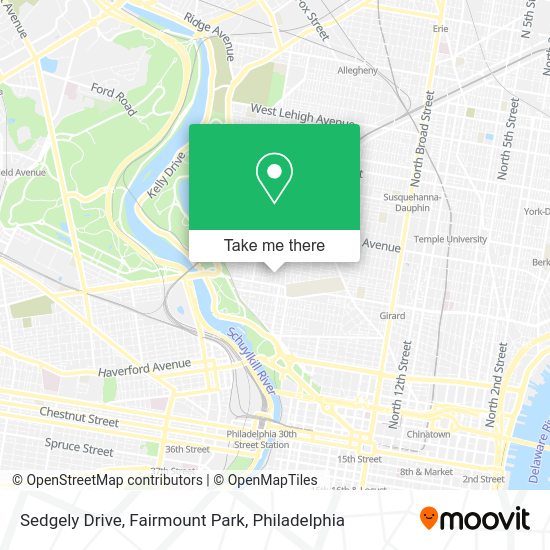 Mapa de Sedgely Drive, Fairmount Park