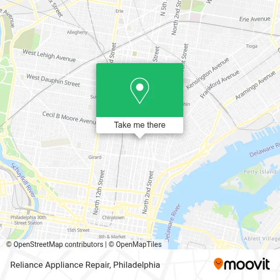 Reliance Appliance Repair map