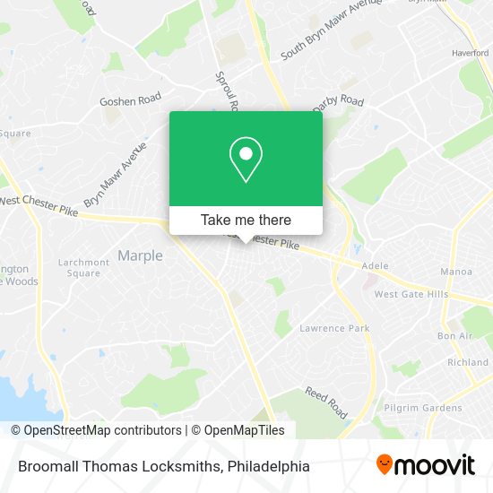 Mapa de Broomall Thomas Locksmiths