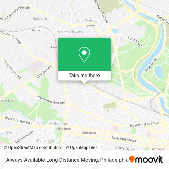 Mapa de Always Available Long Distance Moving