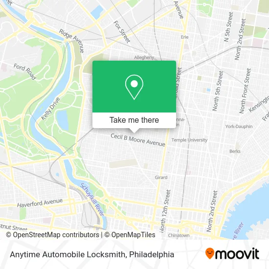 Anytime Automobile Locksmith map
