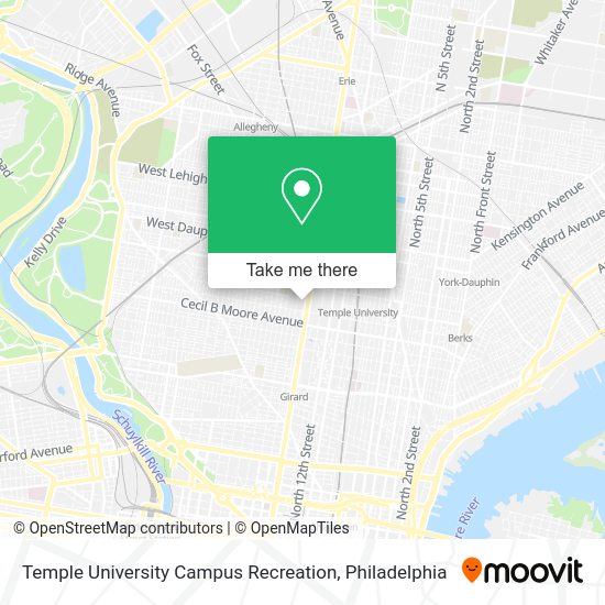 Mapa de Temple University Campus Recreation