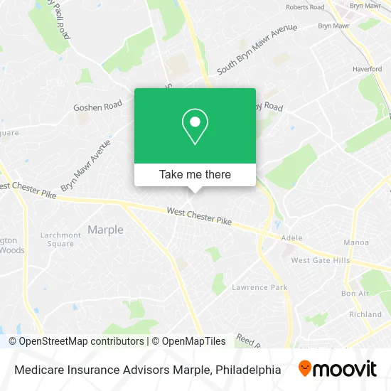 Medicare Insurance Advisors Marple map