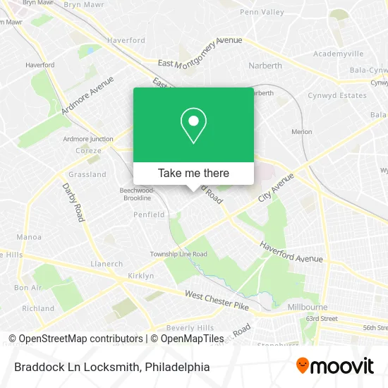 Braddock Ln Locksmith map
