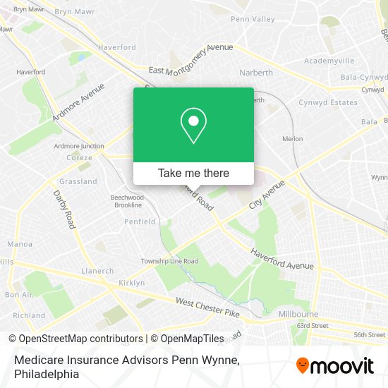 Medicare Insurance Advisors Penn Wynne map