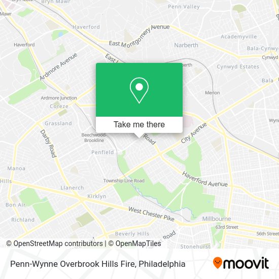 Penn-Wynne Overbrook Hills Fire map