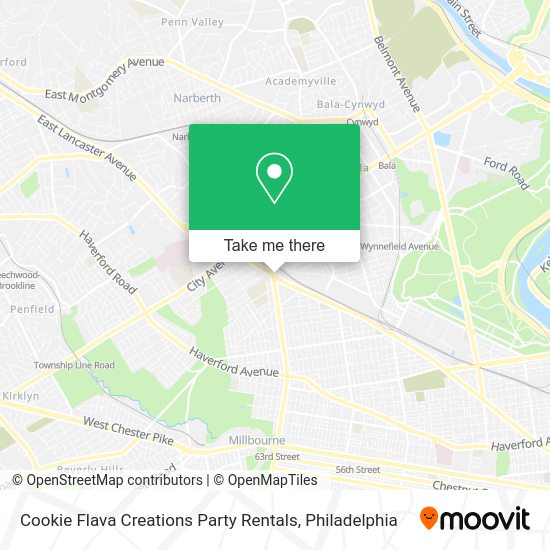Mapa de Cookie Flava Creations Party Rentals