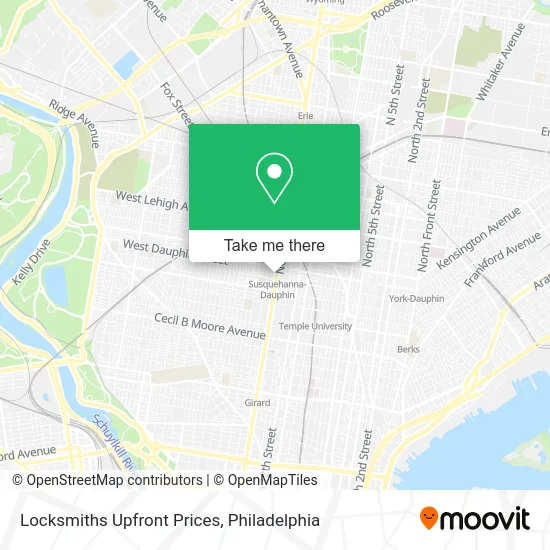 Locksmiths Upfront Prices map