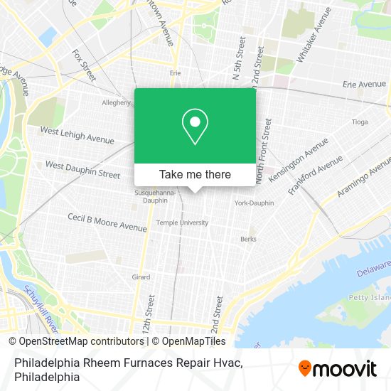 Mapa de Philadelphia Rheem Furnaces Repair Hvac