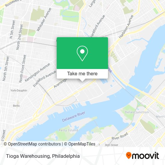 Tioga Warehousing map