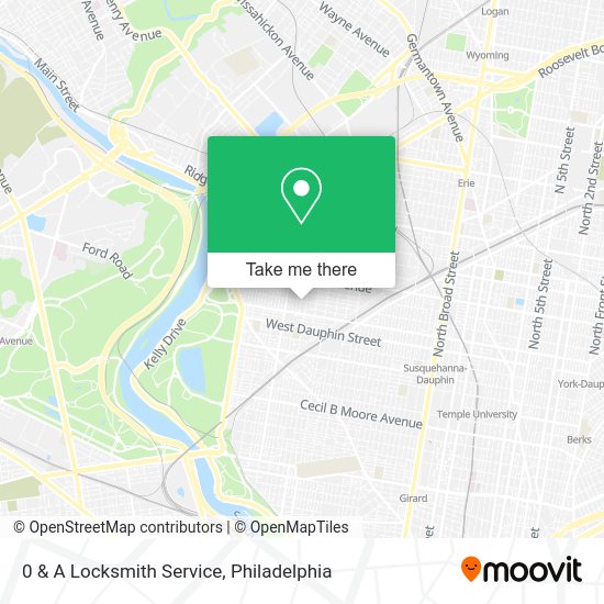 0 & A Locksmith Service map