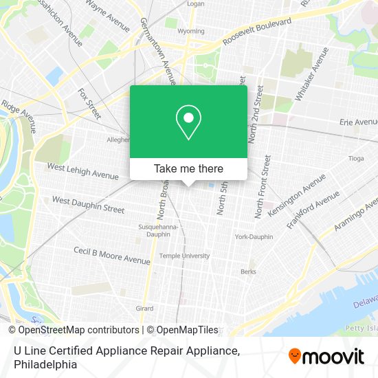 U Line Certified Appliance Repair Appliance map