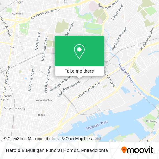 Harold B Mulligan Funeral Homes map