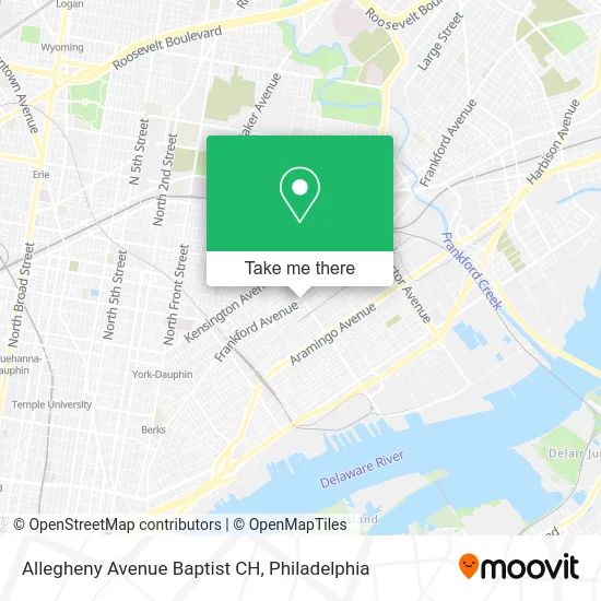 Allegheny Avenue Baptist CH map