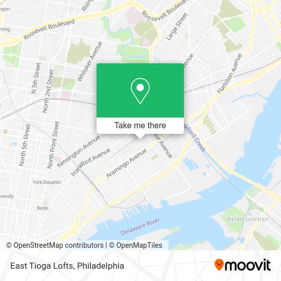 East Tioga Lofts map