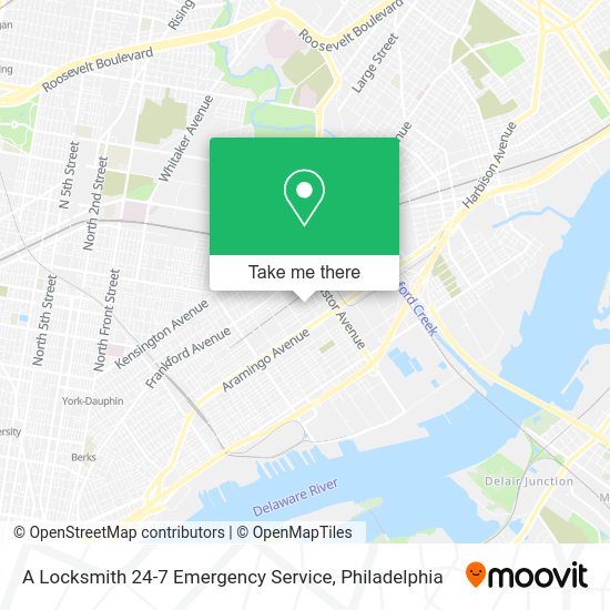 A Locksmith 24-7 Emergency Service map
