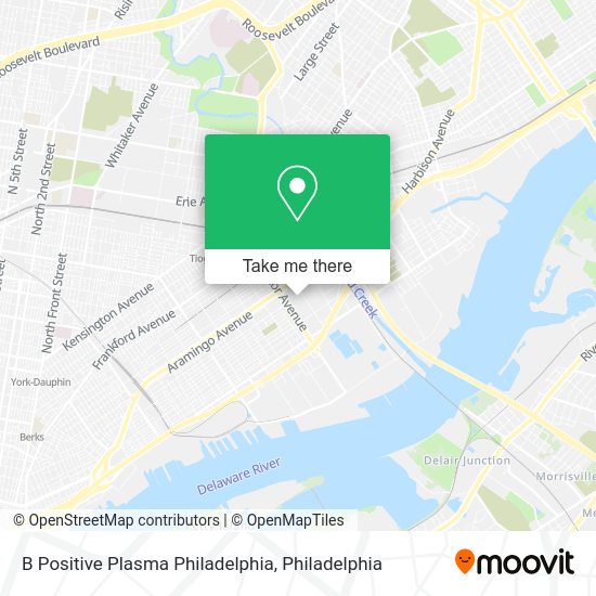 B Positive Plasma Philadelphia map