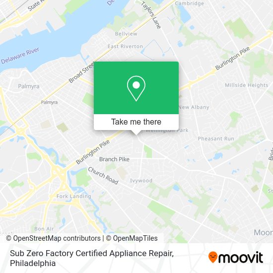Mapa de Sub Zero Factory Certified Appliance Repair