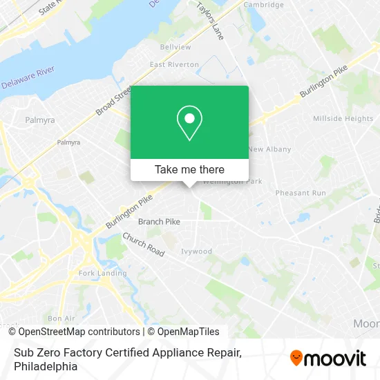 Sub Zero Factory Certified Appliance Repair map