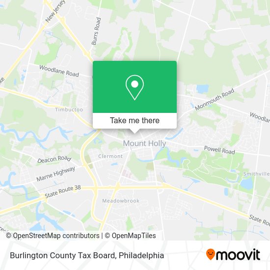 Mapa de Burlington County Tax Board