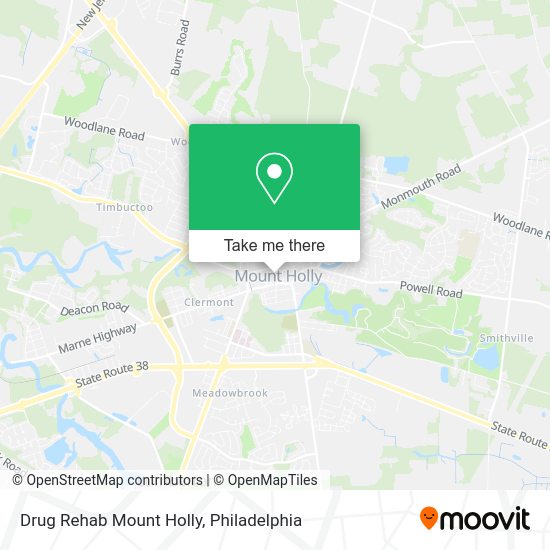 Drug Rehab Mount Holly map
