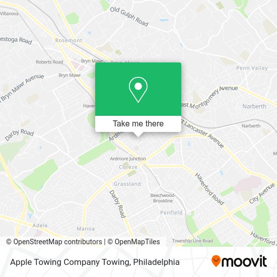 Apple Towing Company Towing map