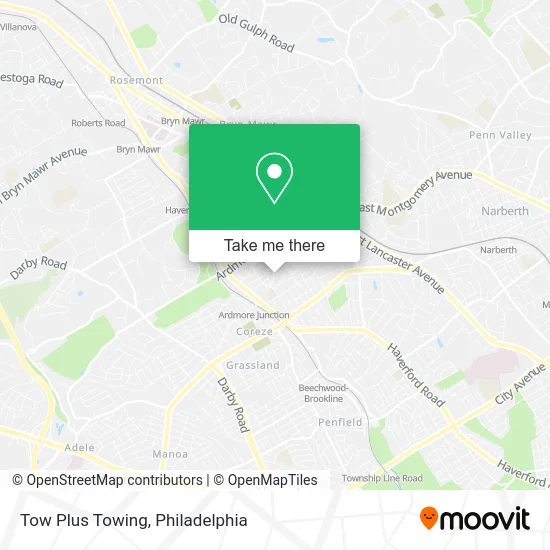 Tow Plus Towing map