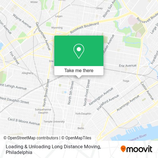 Loading & Unloading Long Distance Moving map