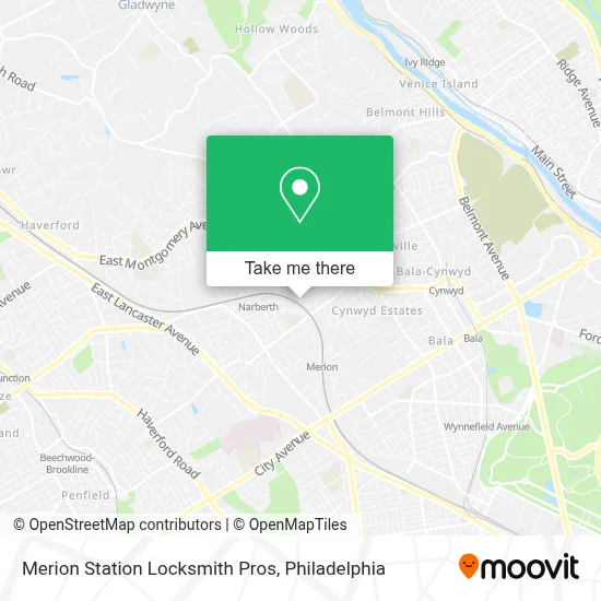 Merion Station Locksmith Pros map