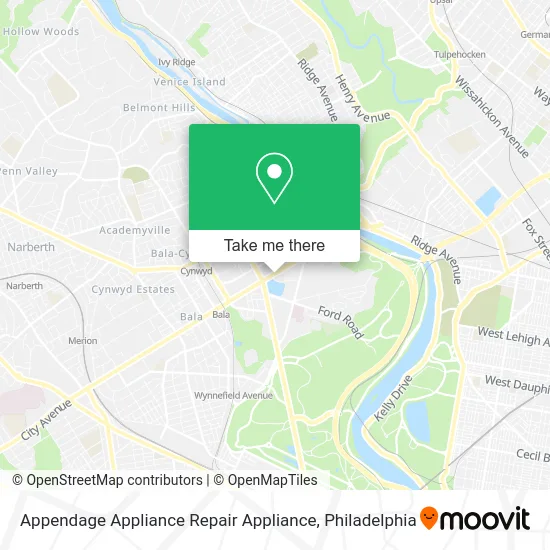 Mapa de Appendage Appliance Repair Appliance