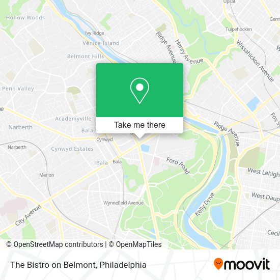 The Bistro on Belmont map