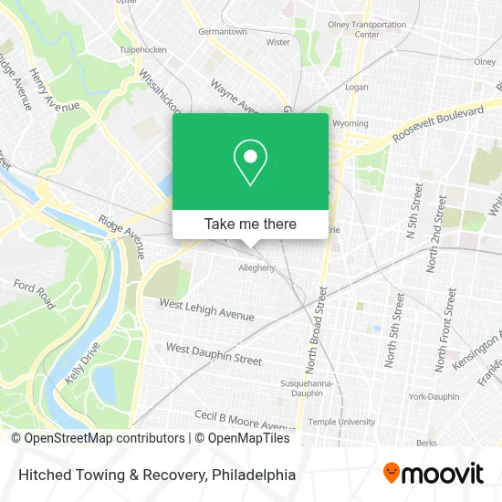 Hitched Towing & Recovery map