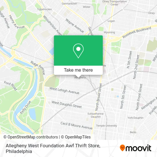 Mapa de Allegheny West Foundation Awf Thrift Store
