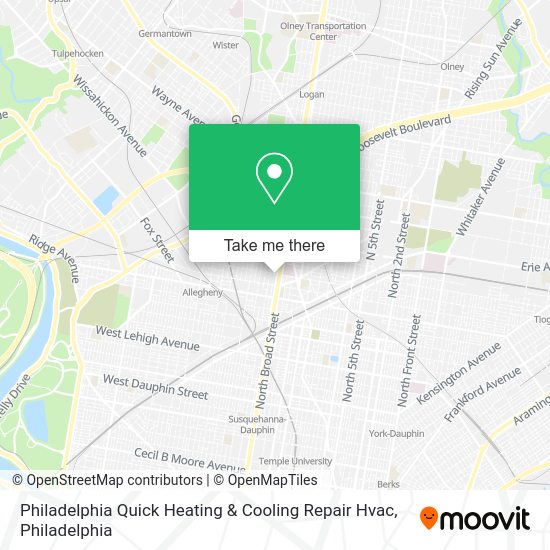 Mapa de Philadelphia Quick Heating & Cooling Repair Hvac