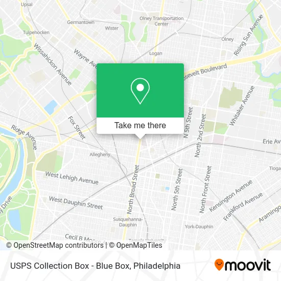 USPS Collection Box - Blue Box map