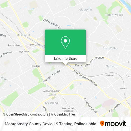 Montgomery County Covid-19 Testing map