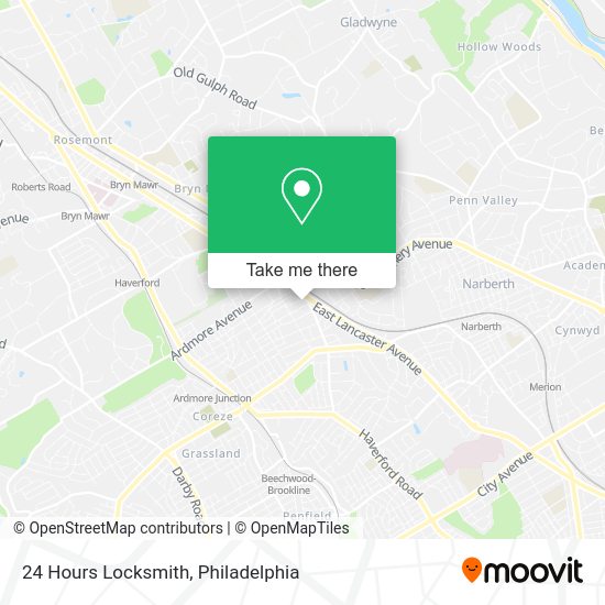 24 Hours Locksmith map