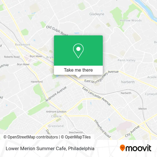 Lower Merion Summer Cafe map