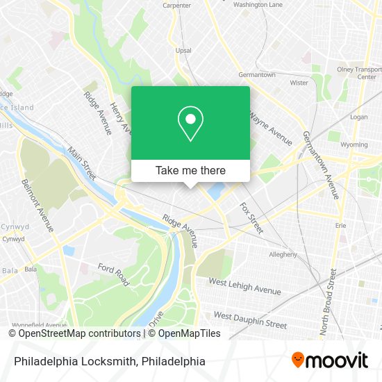 Mapa de Philadelphia Locksmith