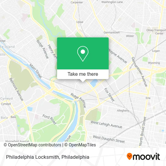 Philadelphia Locksmith map
