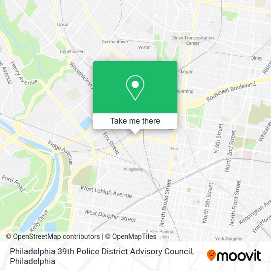 Mapa de Philadelphia 39th Police District Advisory Council