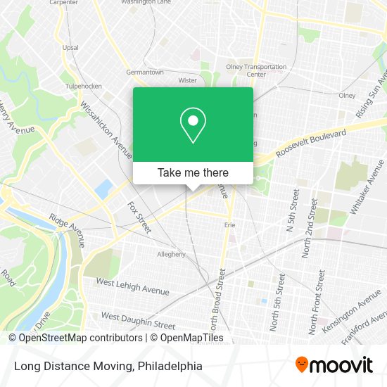 Long Distance Moving map